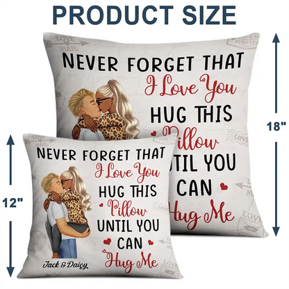Hug This Pillow Until You Can Hug Me Couples Vintage - Personalized Pillow