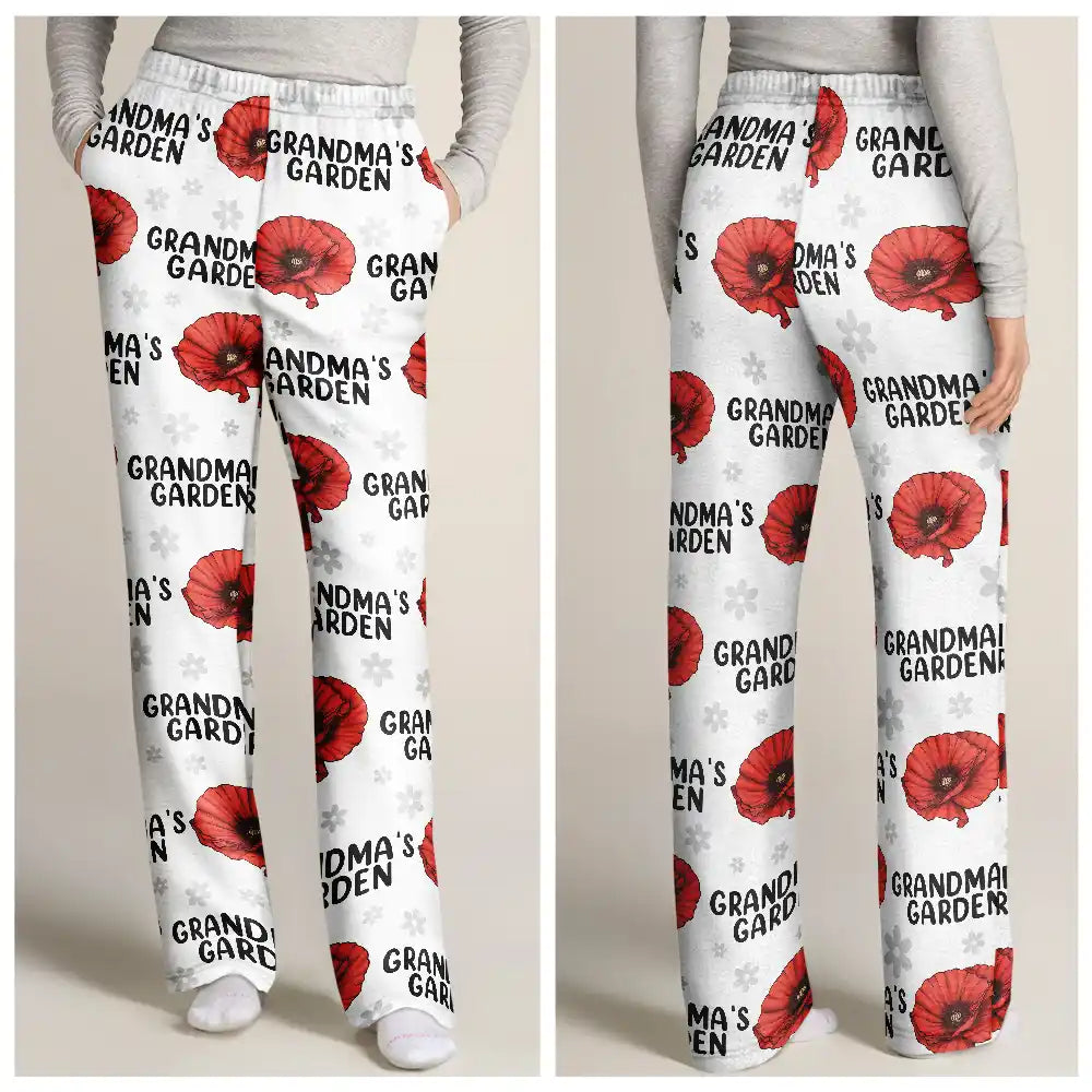 Grandma's Garden Birth Flower - Personalized Pajama Pants