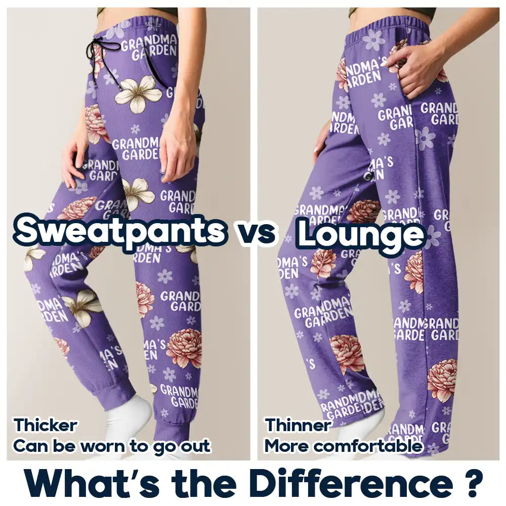 Grandma's Garden Birth Flower - Personalized Pajama Pants