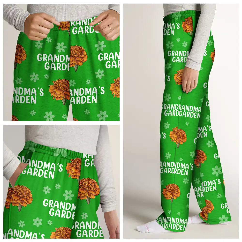 Grandma's Garden Birth Flower - Personalized Pajama Pants