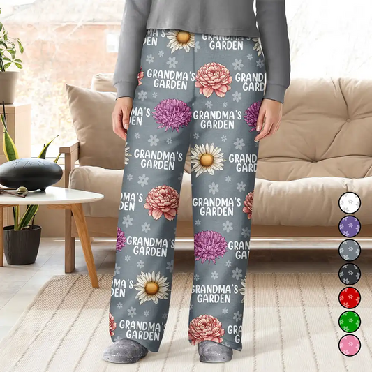 Grandma's Garden Birth Flower - Personalized Pajama Pants