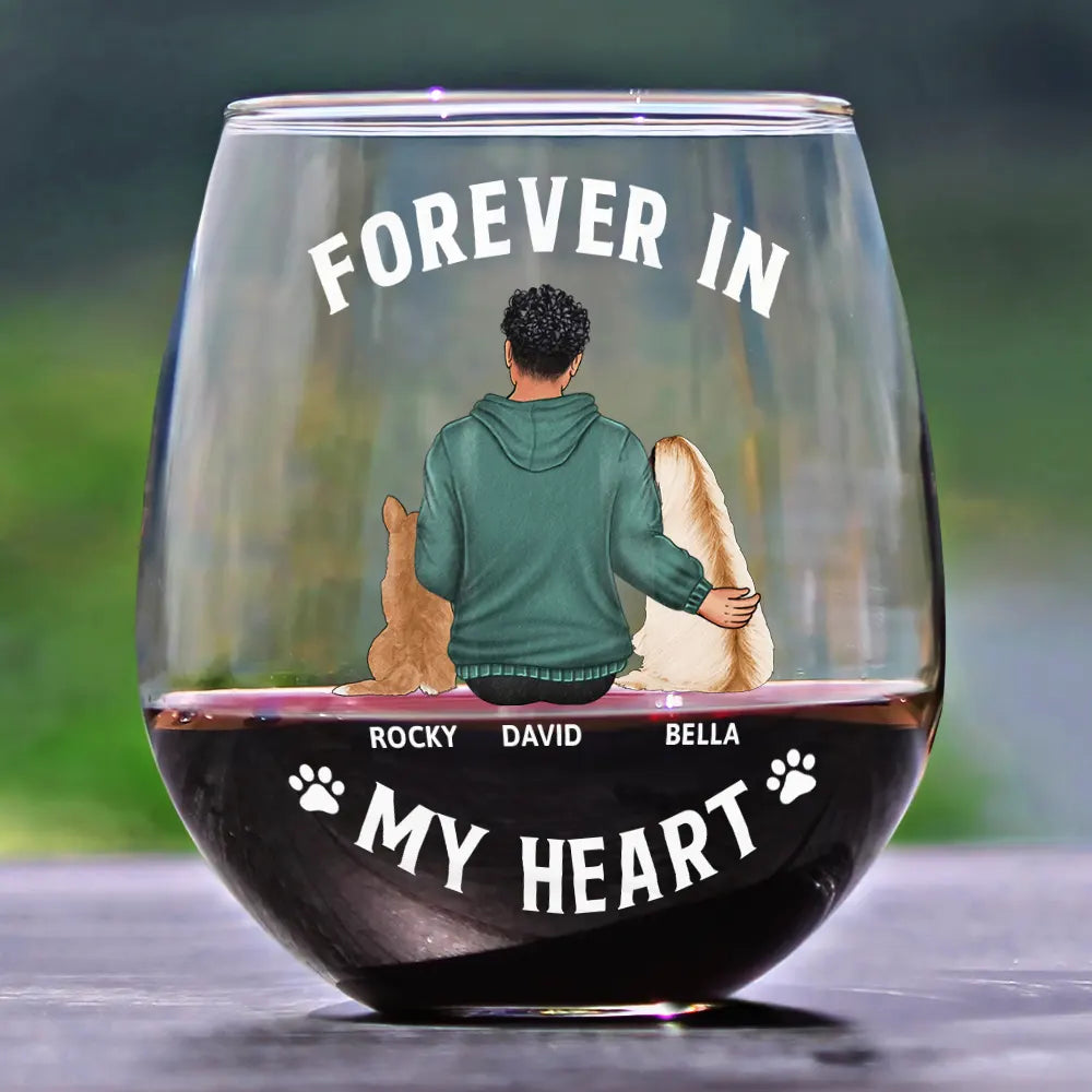 A Bond That Can't Be Broken Dog Mom Dog Dad - Personalized Stemless Wine Glass