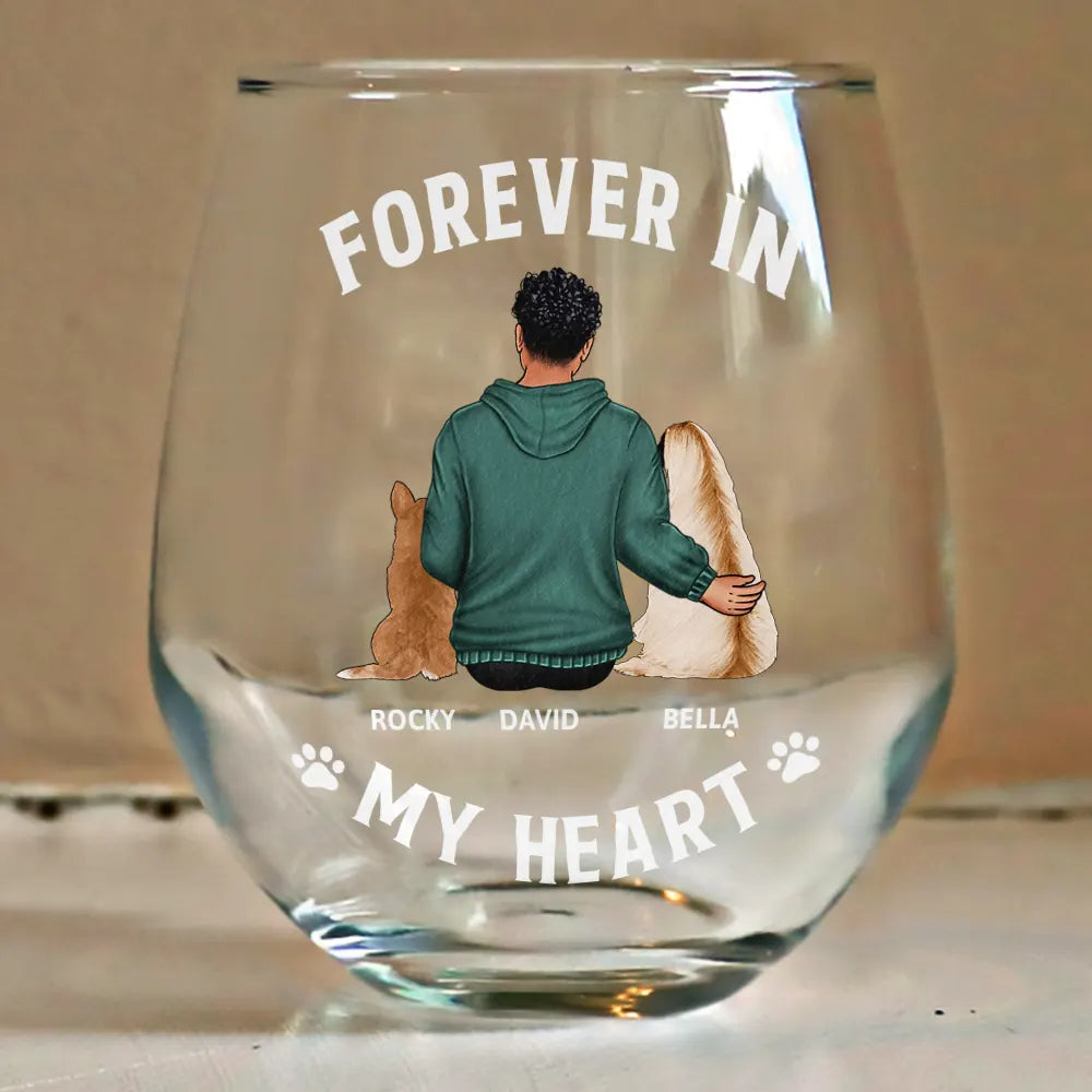 A Bond That Can't Be Broken Dog Mom Dog Dad - Personalized Stemless Wine Glass