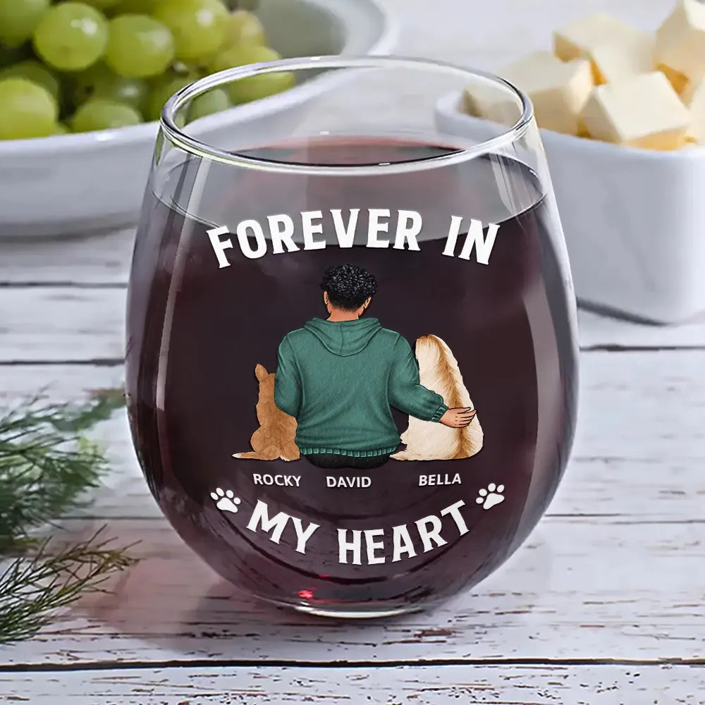 A Bond That Can't Be Broken Dog Mom Dog Dad - Personalized Stemless Wine Glass