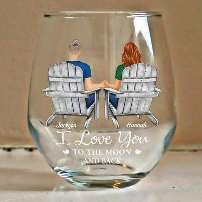 You And Me We Got This Anniversary Couple - Personalized Stemless Wine Glass