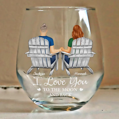 You And Me We Got This Anniversary Couple - Personalized Stemless Wine Glass