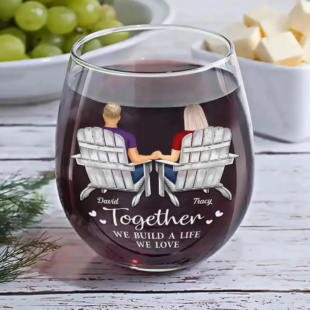 You And Me We Got This Anniversary Couple - Personalized Stemless Wine Glass