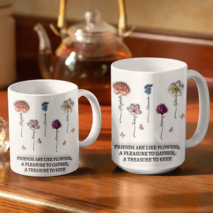 It Takes A Long Time To Grow An Old Friend Birth Flowers - 3D Inflated Effect Printed Mug, Personalized White Edge-to-Edge Mug