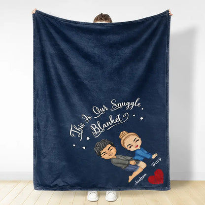 Chibi Couple Our Snuggle Blanket - Personalized Fleece Blanket, Sherpa Blanket