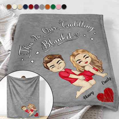 Chibi Couple Our Snuggle Blanket - Personalized Fleece Blanket, Sherpa Blanket