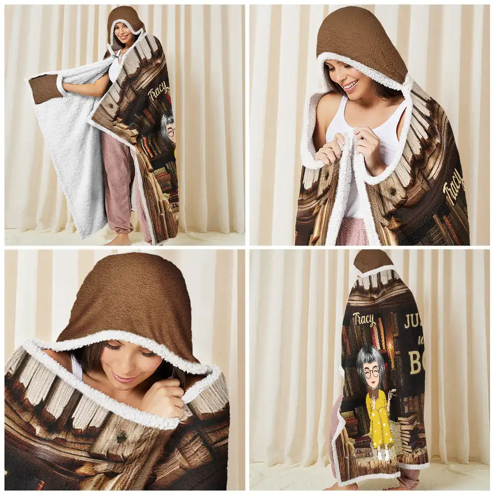 Just A Girl Who Loves Books Library - Personalized Wearable Hooded Blanket