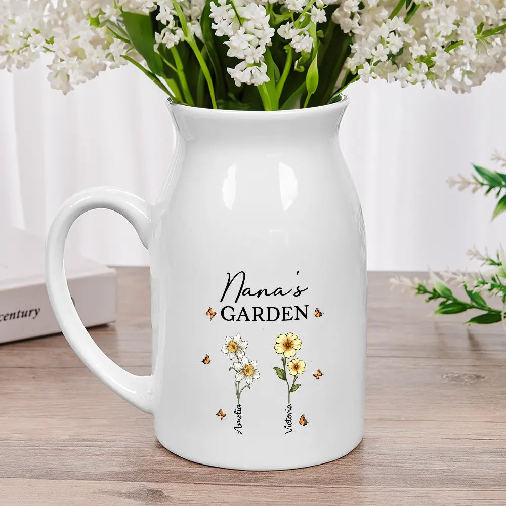 Grandma's Garden Birth Flowers - Personalized Ceramic Flower Vase
