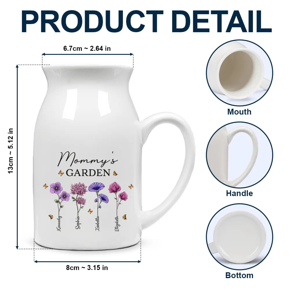 Grandma's Garden Birth Flowers - Personalized Ceramic Flower Vase