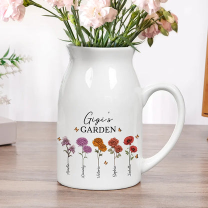 Grandma's Garden Birth Flowers - Personalized Ceramic Flower Vase