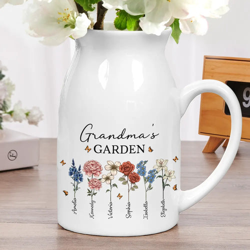Grandma's Garden Birth Flowers - Personalized Ceramic Flower Vase