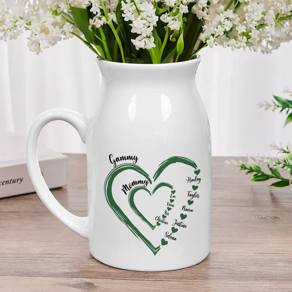 Mom Grandma Sweethearts - Personalized Ceramic Flower Vase
