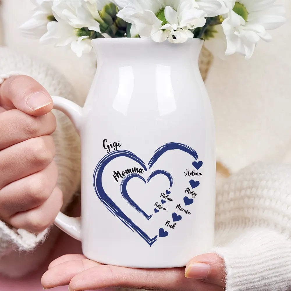 Mom Grandma Sweethearts - Personalized Ceramic Flower Vase