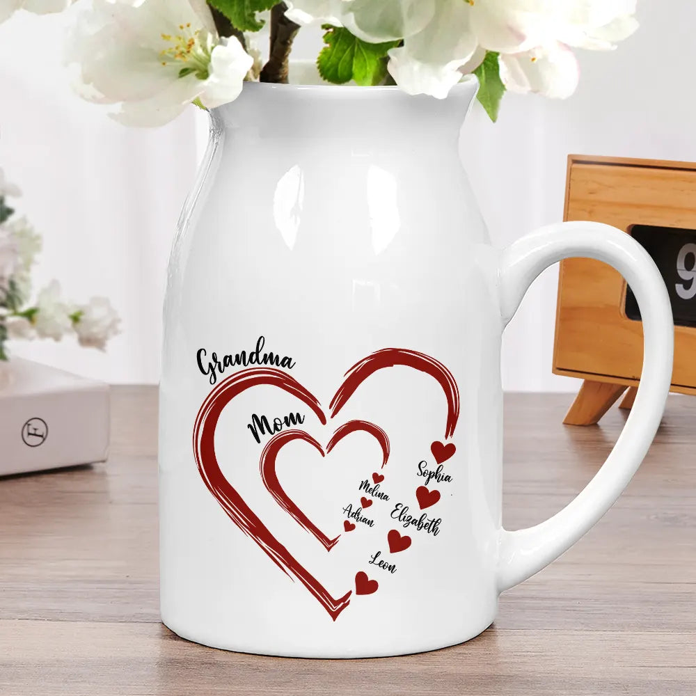Mom Grandma Sweethearts - Personalized Ceramic Flower Vase