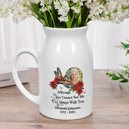 Custom Photo Memorial Bird I'm Always With You - Personalized Ceramic Flower Vase