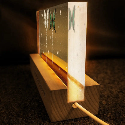 Grandma's Garden Birth Butterflies - Personalized Rectangle LED Light