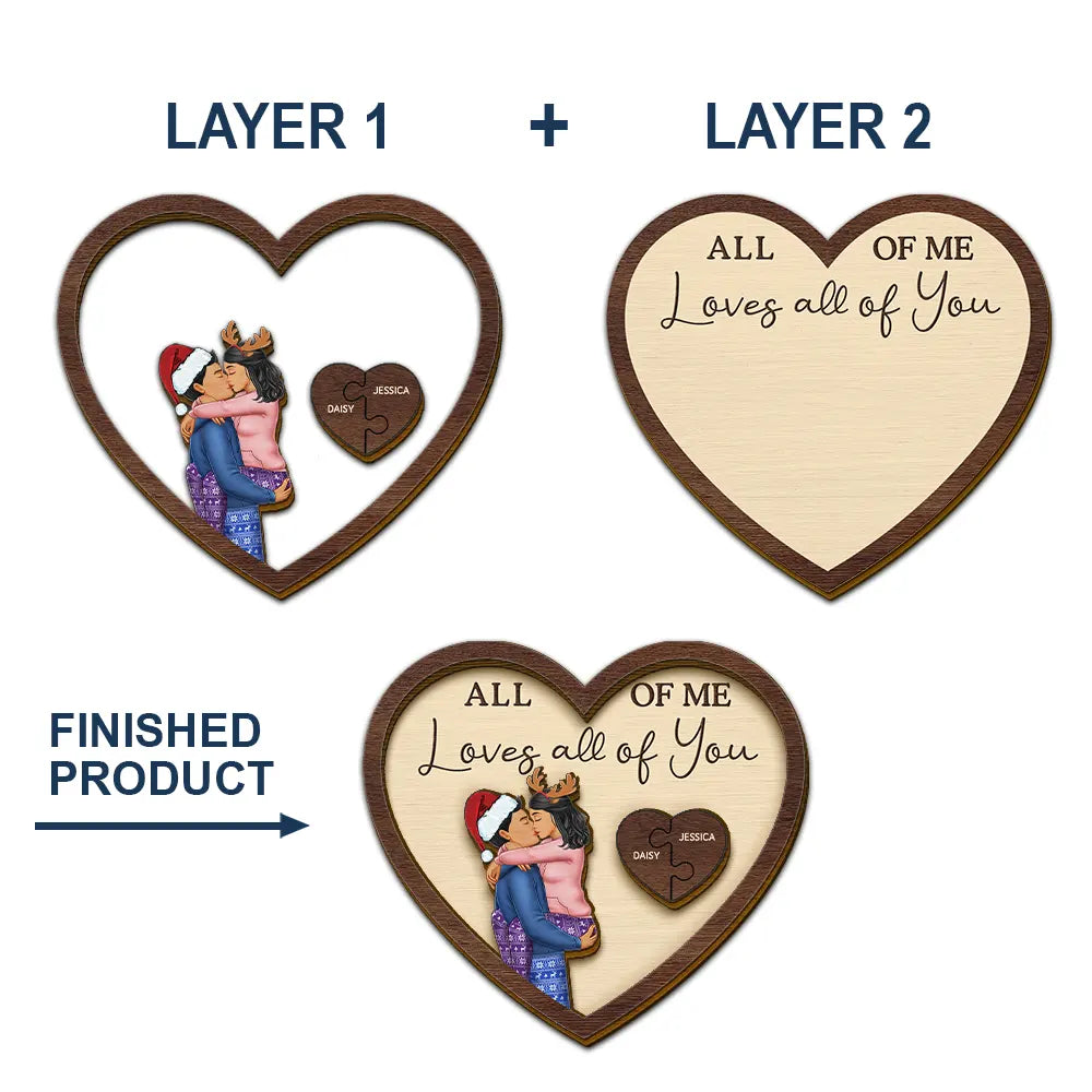 Drive Safe I Love You Kissing Couples Heart - Personalized Custom Shaped Car Visor Clip