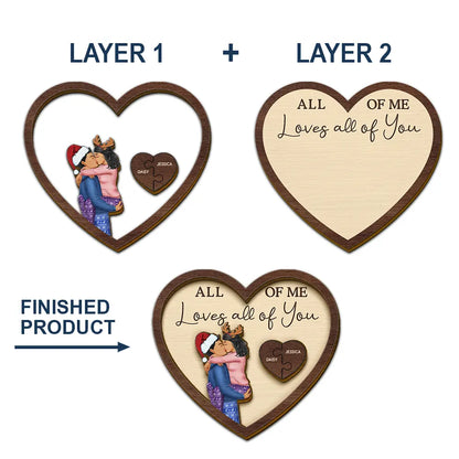 Drive Safe I Love You Kissing Couples Heart - Personalized Custom Shaped Car Visor Clip