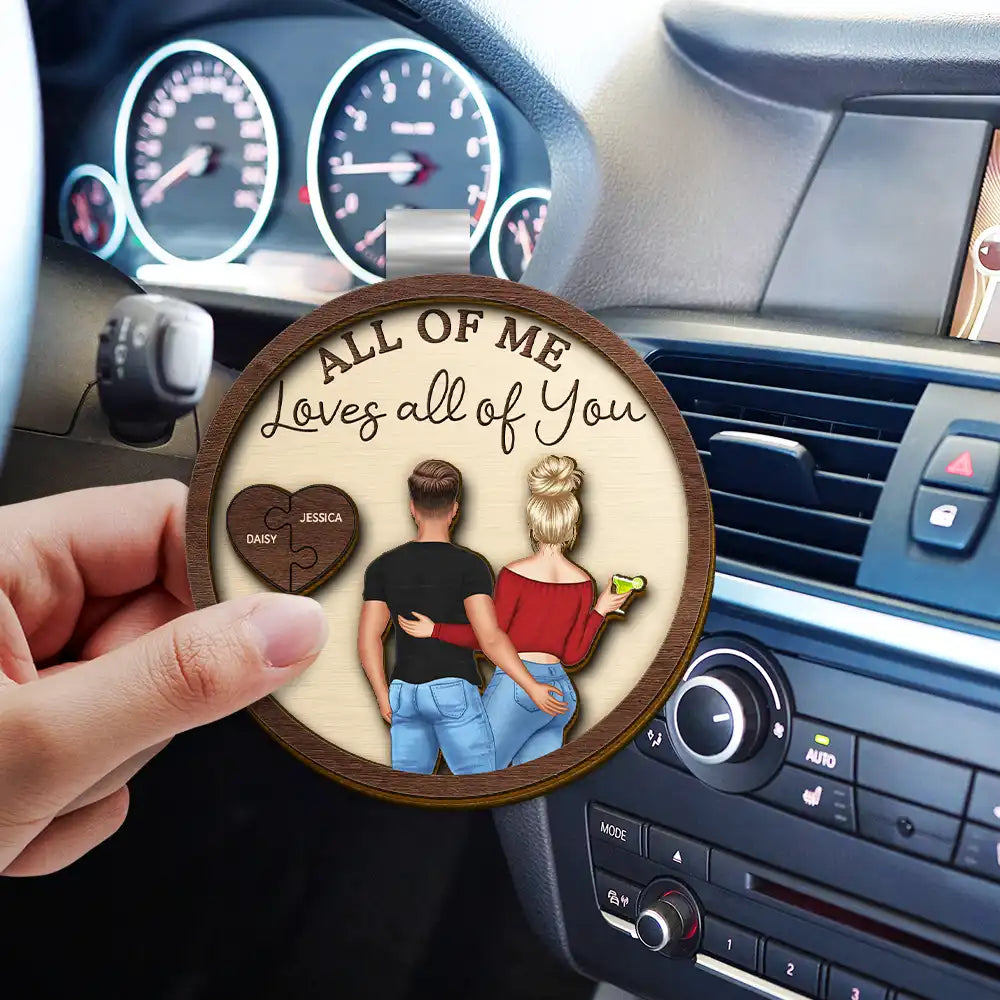 Drive Safe I Love You Backside Couples - Personalized Custom Shaped Car Visor Clip