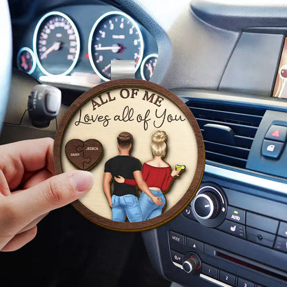 Drive Safe I Love You Backside Couples - Personalized Custom Shaped Car Visor Clip