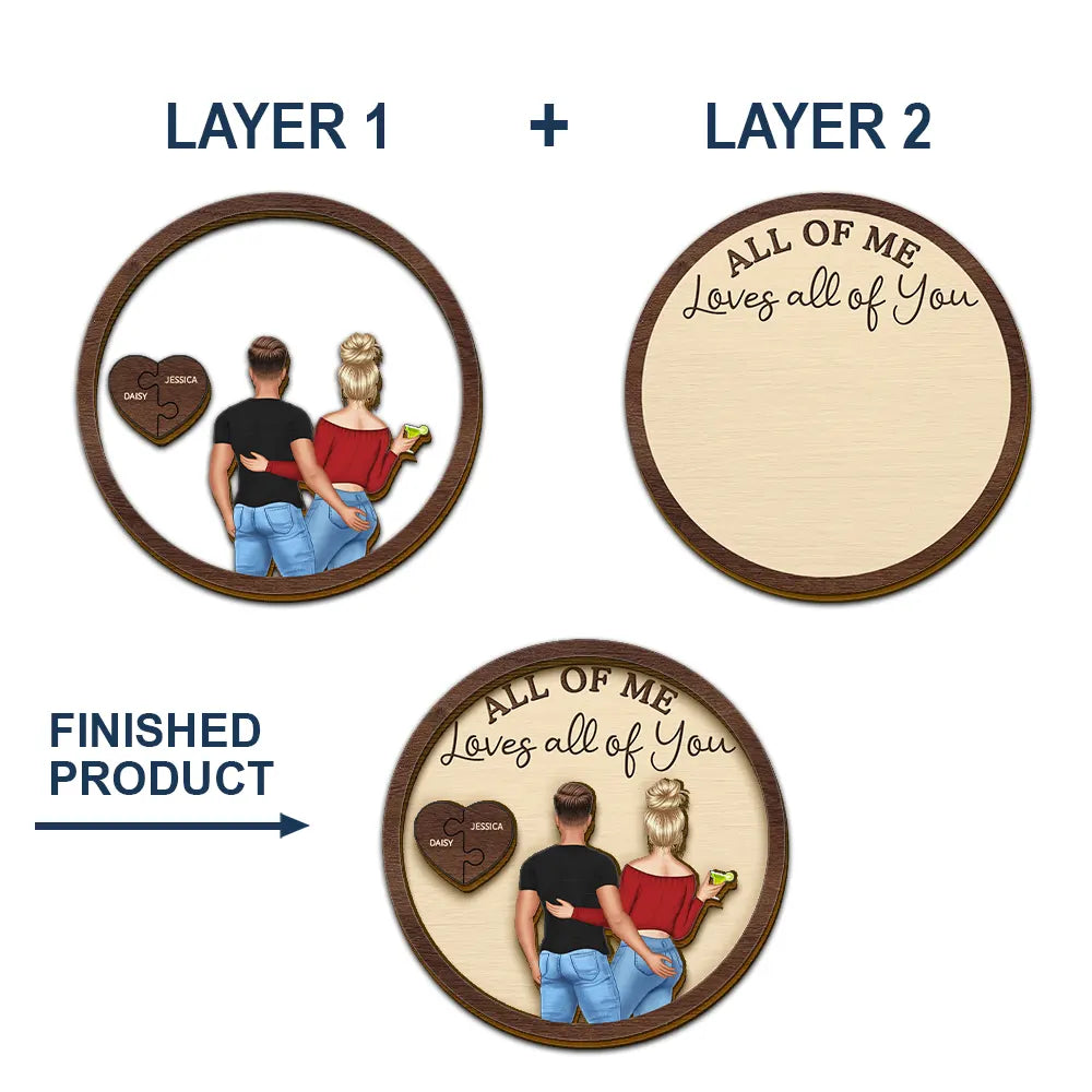 Drive Safe I Love You Backside Couples - Personalized Custom Shaped Car Visor Clip