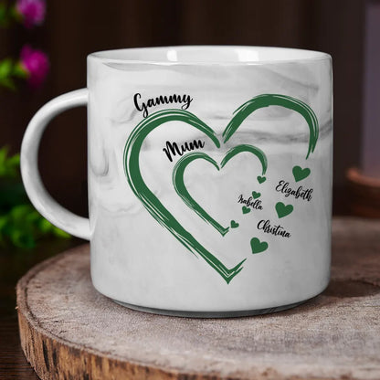 Mom Grandma Sweethearts - Personalized Marble Mug