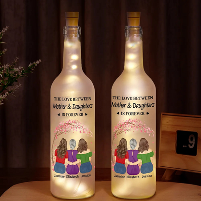 Mother & Daughters A Bond That Can't Be Broken Background - Personalized Bottle Light