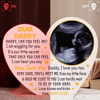 Custom Photo Dear Mommy Daddy Love From The Bump - Personalized Custom Shaped Light Box