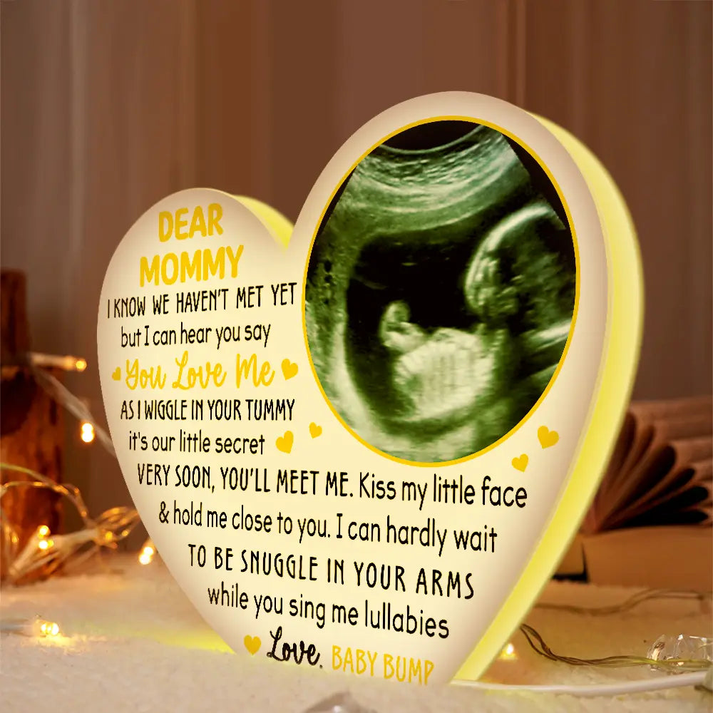 Custom Photo Dear Mommy Daddy Love From The Bump - Personalized Custom Shaped Light Box