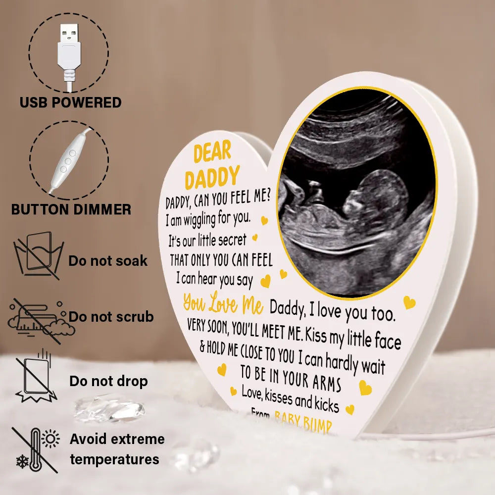 Custom Photo Dear Mommy Daddy Love From The Bump - Personalized Custom Shaped Light Box
