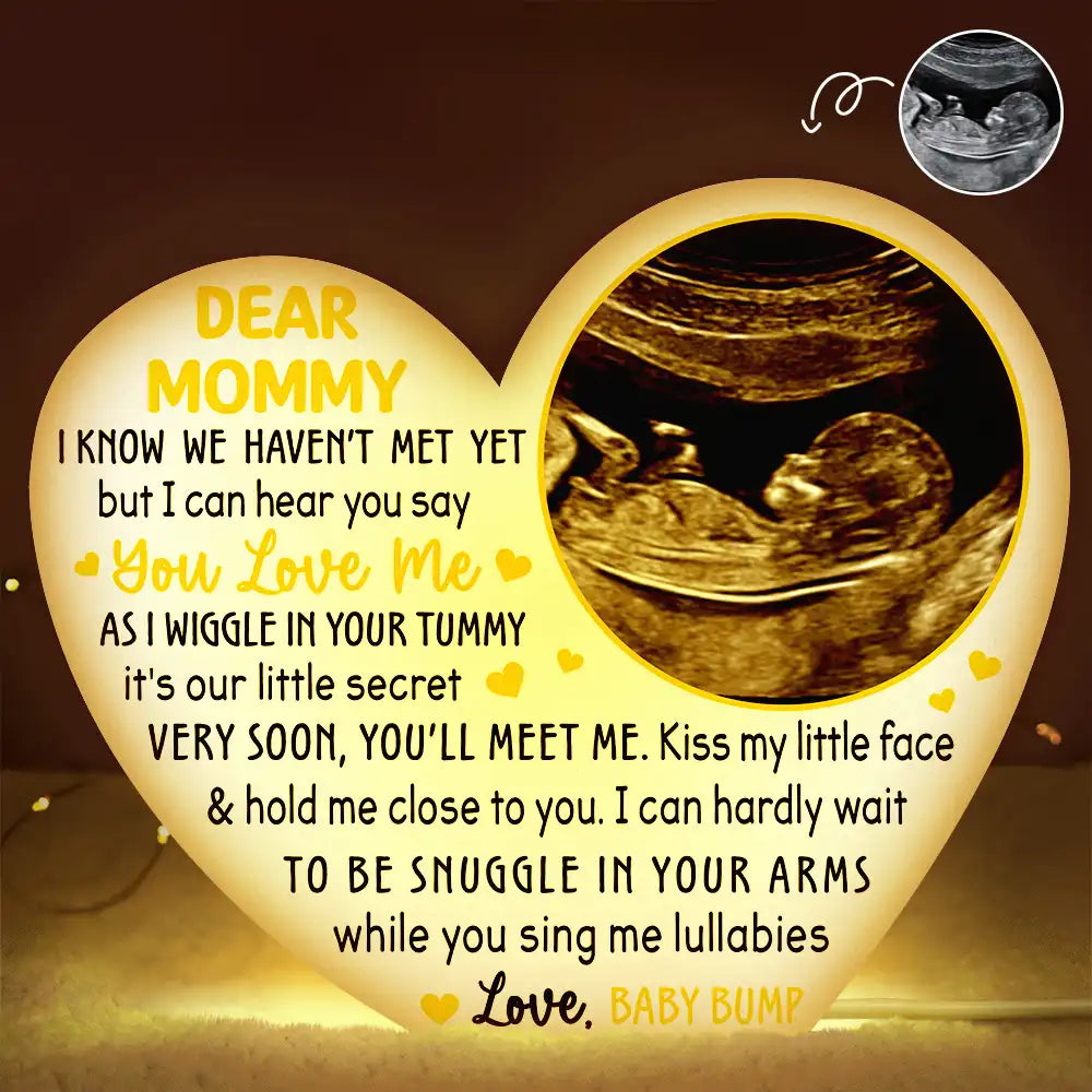 Custom Photo Dear Mommy Daddy Love From The Bump - Personalized Custom Shaped Light Box