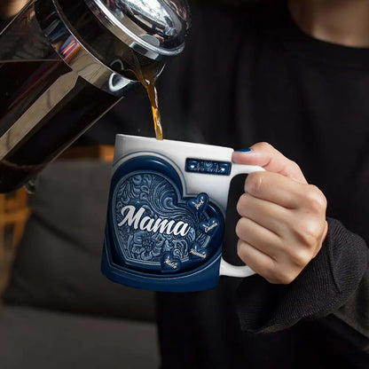 Grandma Little Sweethearts 3D Inflated Effect Printed Mug, Personalized White Edge-to-Edge Mug