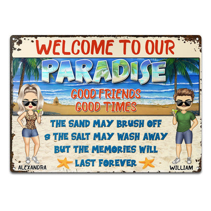 The Sand May Brush Off - Anniversary, Birthday, Home Decor Gift For Spouse, Lover, Husband, Wife, Boyfriend, Girlfriend, Couple - Personalized Custom Classic Metal Signs