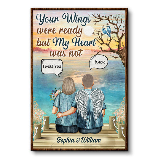 Your Wings Were Ready Widow Middle Aged Couple - Memorial Gift - Personalized Custom Poster