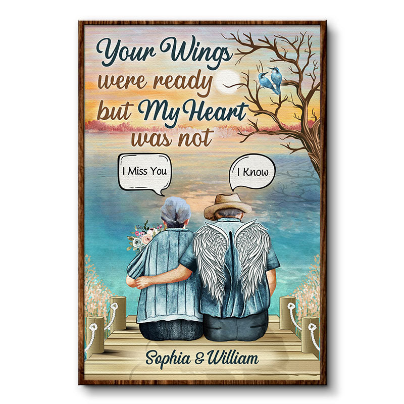 Your Wings Were Ready Widow Old Couple Quote - Memorial Gift - Personalized Custom Poster