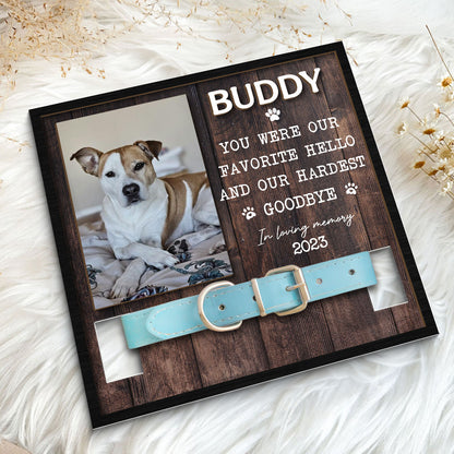 Rustic Pet Loss Dog Cat Photo Memorial Remembrance Gift Pet Collar Keepsake Personalized Wooden Pet Collar Holder