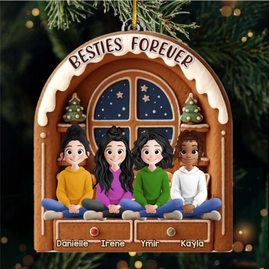 Custom Acrylic Ornament - Personalized Best Friend Christmas Birthday Gifts For Women, Besties, Sisters, BFF - Together We Glitter And Glow