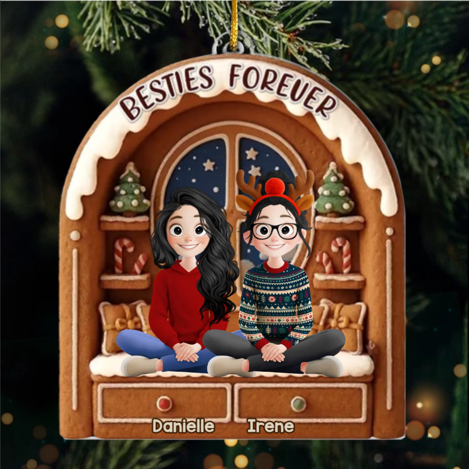 Custom Acrylic Ornament - Personalized Best Friend Christmas Birthday Gifts For Women, Besties, Sisters, BFF - Together We Glitter And Glow