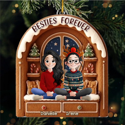 Custom Acrylic Ornament - Personalized Best Friend Christmas Birthday Gifts For Women, Besties, Sisters, BFF - Together We Glitter And Glow