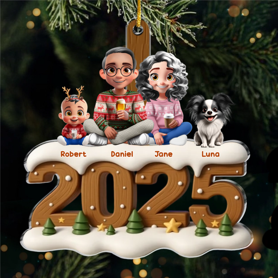 Custom Acrylic Ornament - Personalized Christmas Birthday Gifts For Family, Dog Cat Lovers