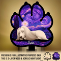Custom Starry Night Wood And Acrylic Night Light - Personalized Pet Memorial Sympathy Gifts For Dogs - Forever Loved Never Forgotten