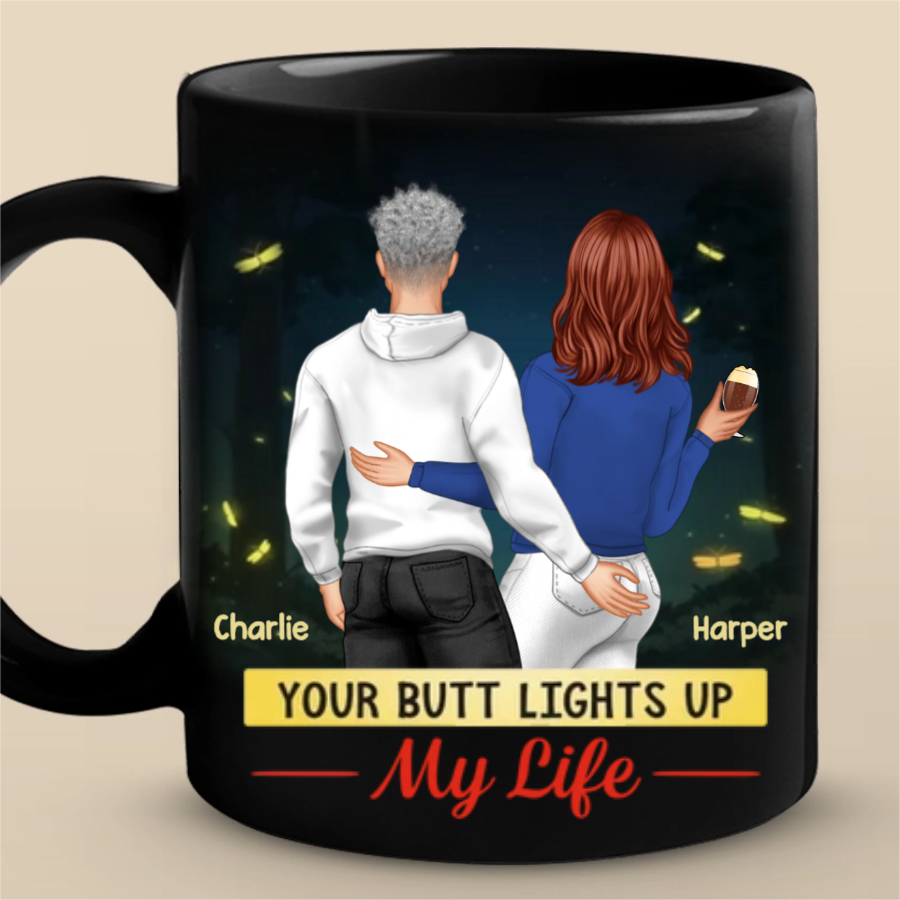 Custom Black Mug - Personalized Anniversary Wedding Gifts For Husband And Wife, Him And Her - Endless Journeys, One Heart