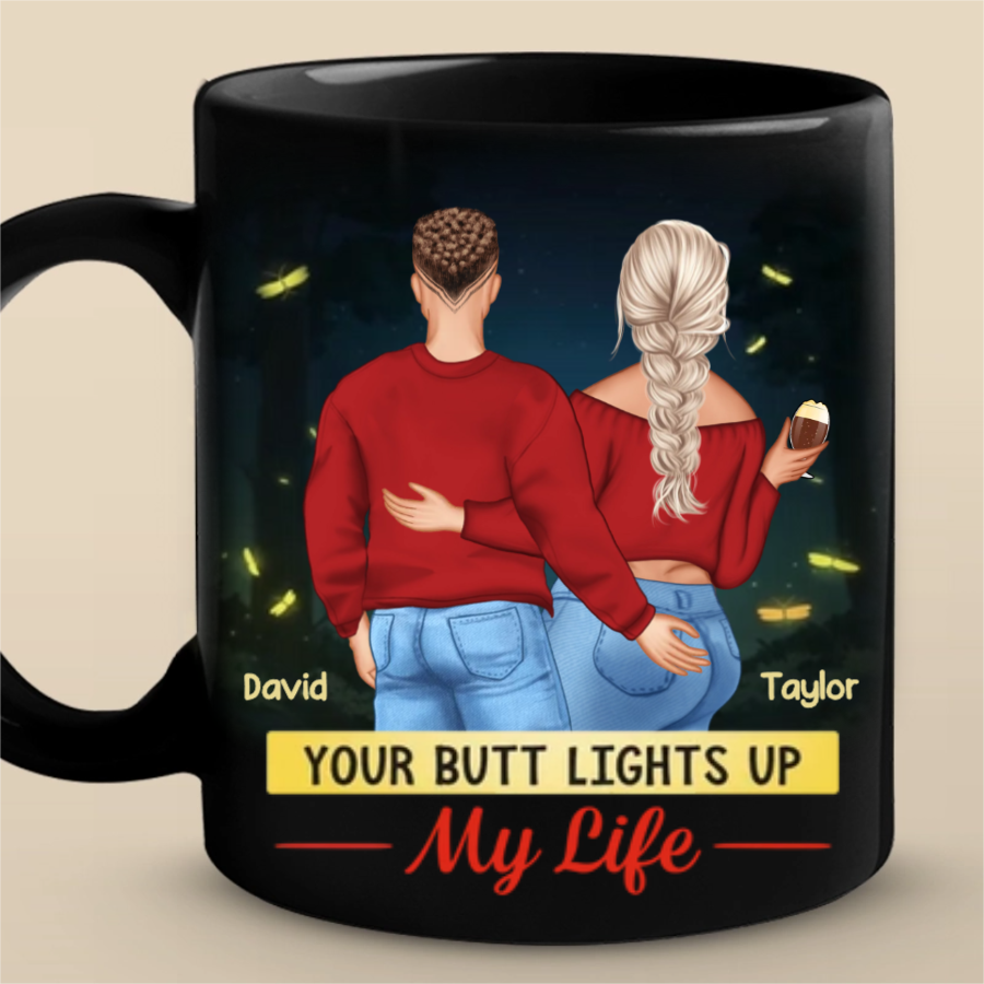 Custom Black Mug - Personalized Anniversary Wedding Gifts For Husband And Wife, Him And Her - Endless Journeys, One Heart