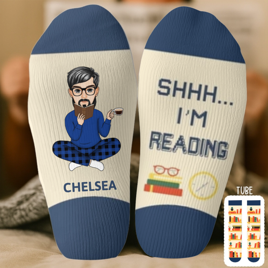 Custom Crew Socks - Personalized Bookish Gifts For Book Lovers, Bookworms, Readers - Adventures Inside These Pages