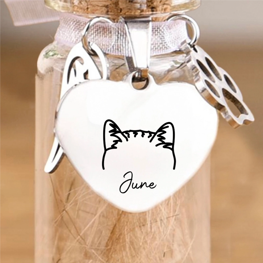 Custom Pet Fur Keepsake Jar - Personalized Pet Memorial Sympathy Gifts For Dogs, Cats - Gone But Not Forgotten