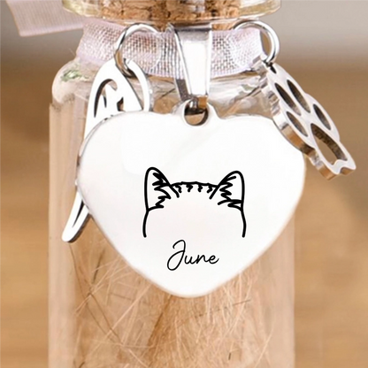 Custom Pet Fur Keepsake Jar - Personalized Pet Memorial Sympathy Gifts For Dogs, Cats - Gone But Not Forgotten